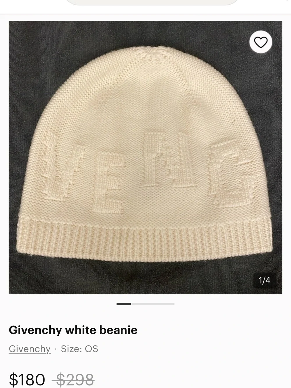 Givenchy Kids Cream Knit Beanie with Embossed Logo